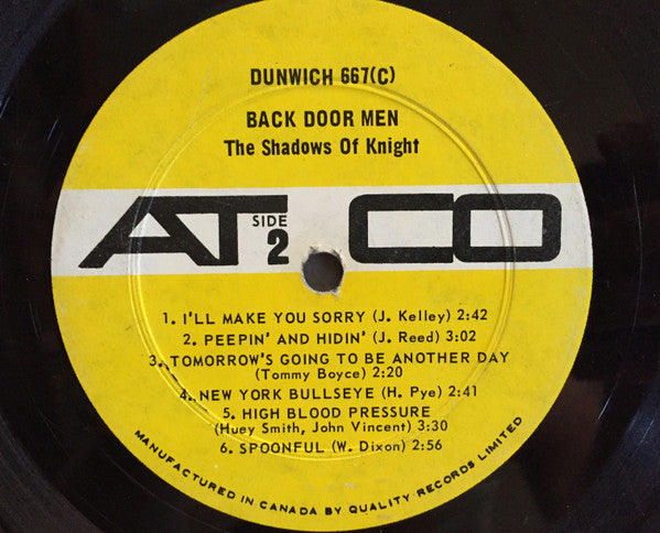 The Shadows Of Knight : Back Door Men (LP, Album)