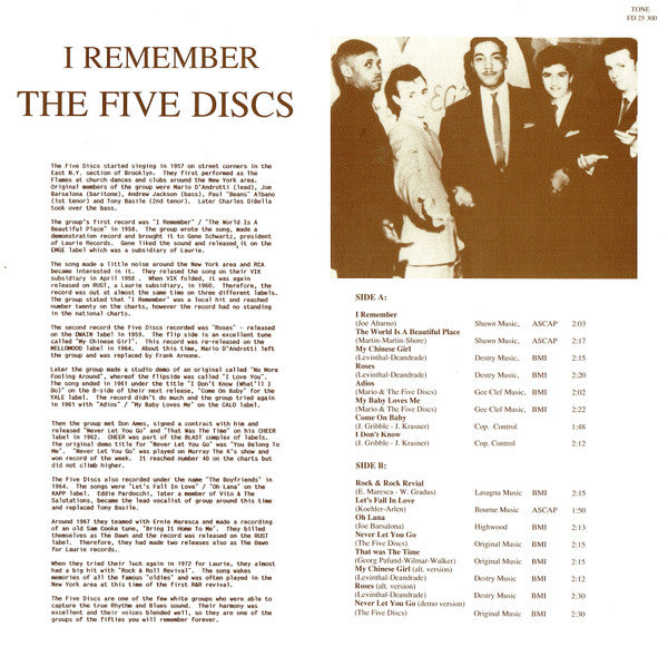 The Five Discs : I Remember (LP, Comp)