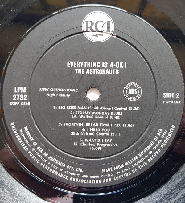 The Astronauts (3) : Everything Is A-OK! (LP, Album, Mono)