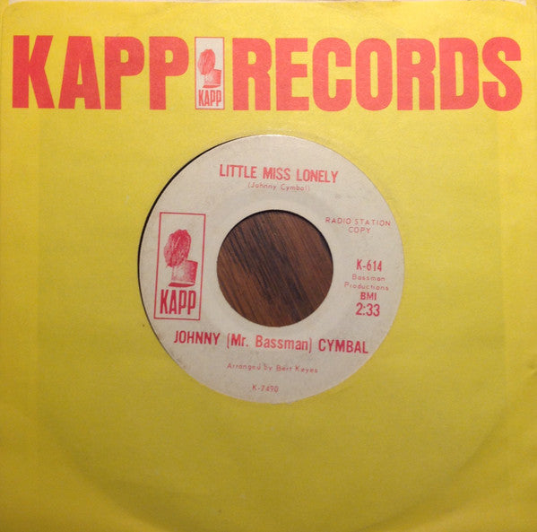 Johnny Cymbal : Little Miss Lonely / Connie (7", Promo)