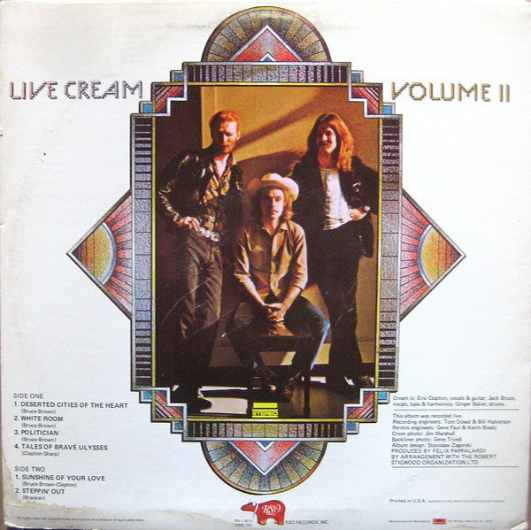 Cream (2) : Live Cream Volume II (LP, Album, RE, 72/)