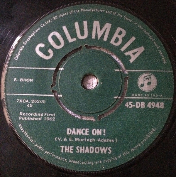 The Shadows : Dance On! (7", Single)
