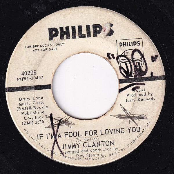Jimmy Clanton : If I'm A Fool For Loving You / A Million Drums (7", Single, Promo)