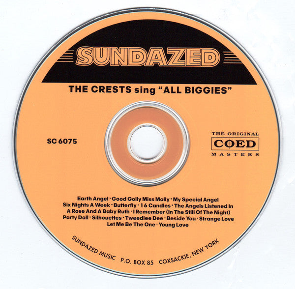 The Crests : The Crests Sing All Biggies (CD, Album, Mono, RE)