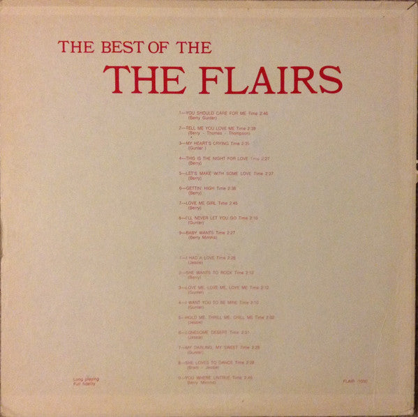 The Flairs : The Best Of The Flairs (LP, Comp)