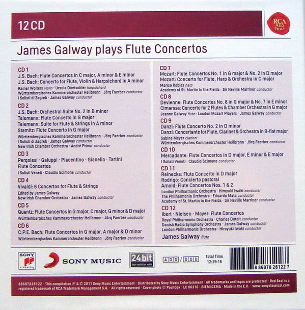 James Galway : James Galway Plays Flute Concertos (12xCD, RM + Box, Comp)