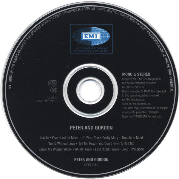 Peter & Gordon : Peter And Gordon (CD, Album, Mono, RM, Dig)