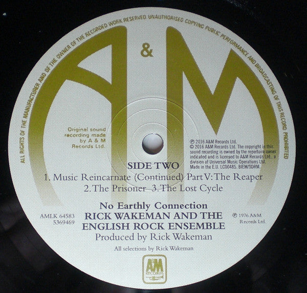 Rick Wakeman And The English Rock Ensemble : No Earthly Connection (LP, Album, RP)