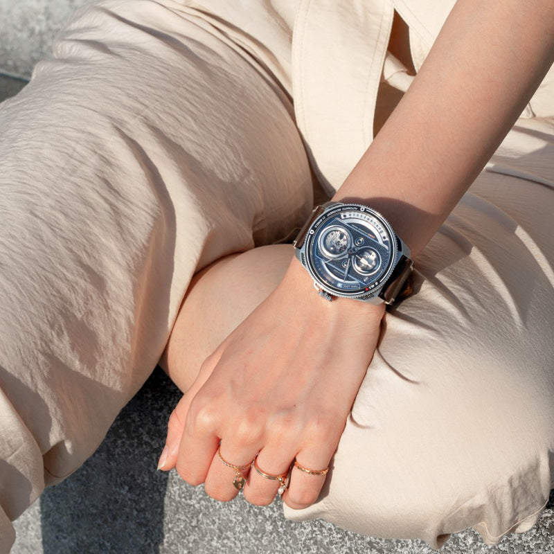 Automatic Twin Lens Watch - Modern Silver Box Set | TACS - Wake Concept Store