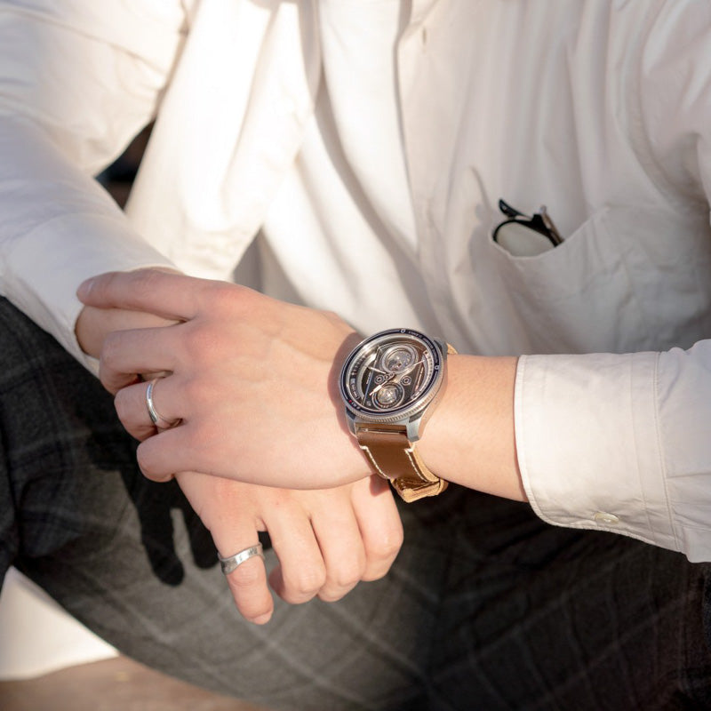 Automatic Twin Lens Watch - Modern Silver Box Set | TACS - Wake Concept Store