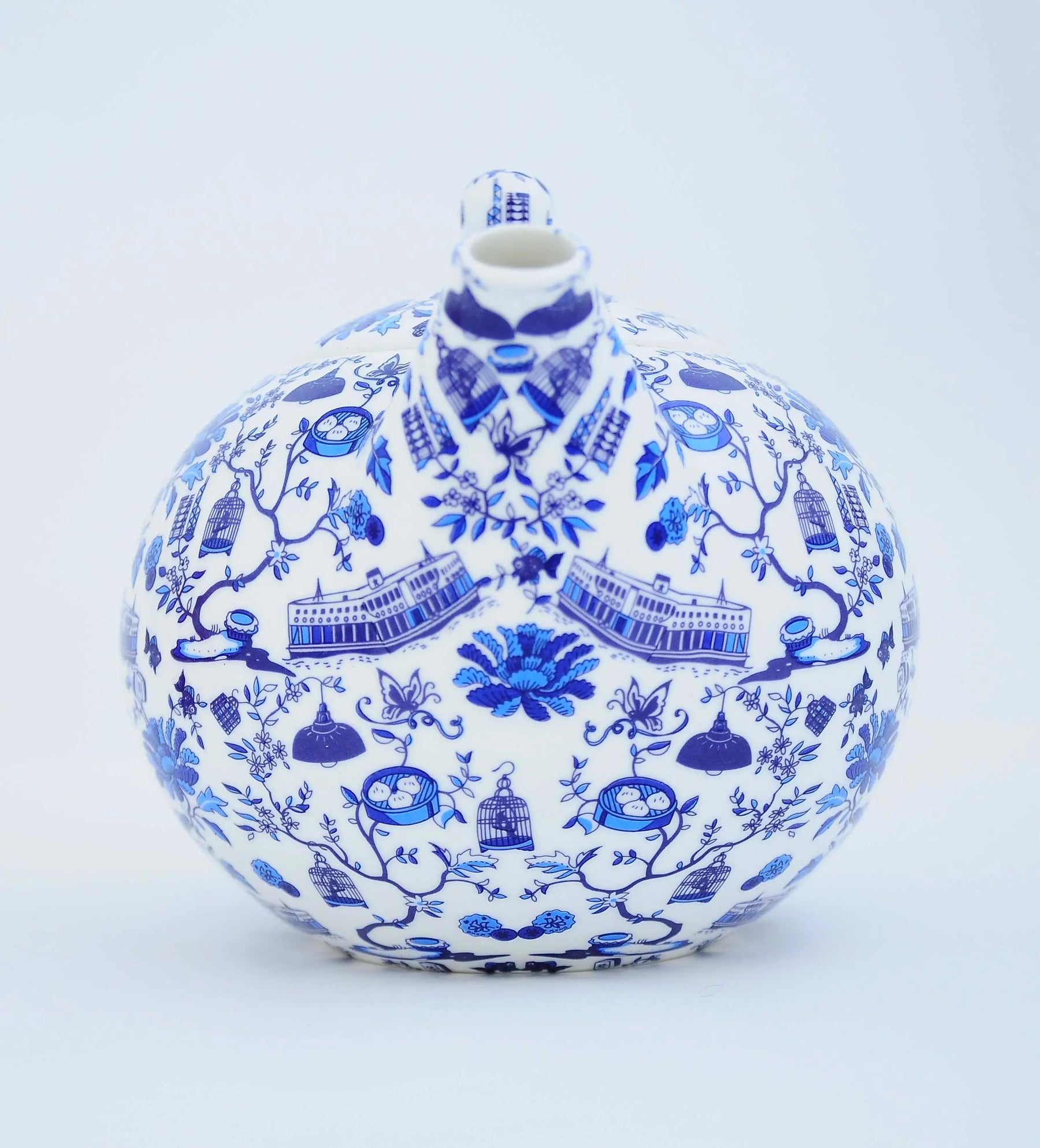 Hong Kong Toile Teapot, Blue by Faux | Young Soy - Wake Concept Store