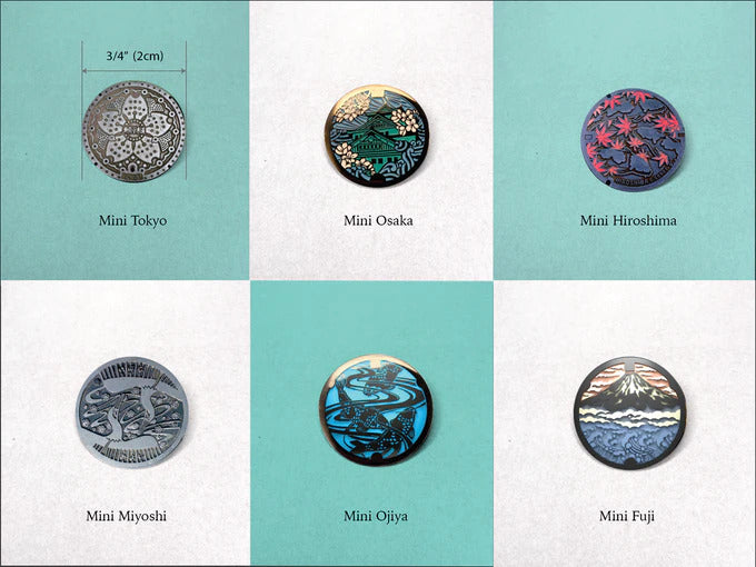 Japanese Manhole Enamel Pins 20mm | DrainArt - Wake Concept Store