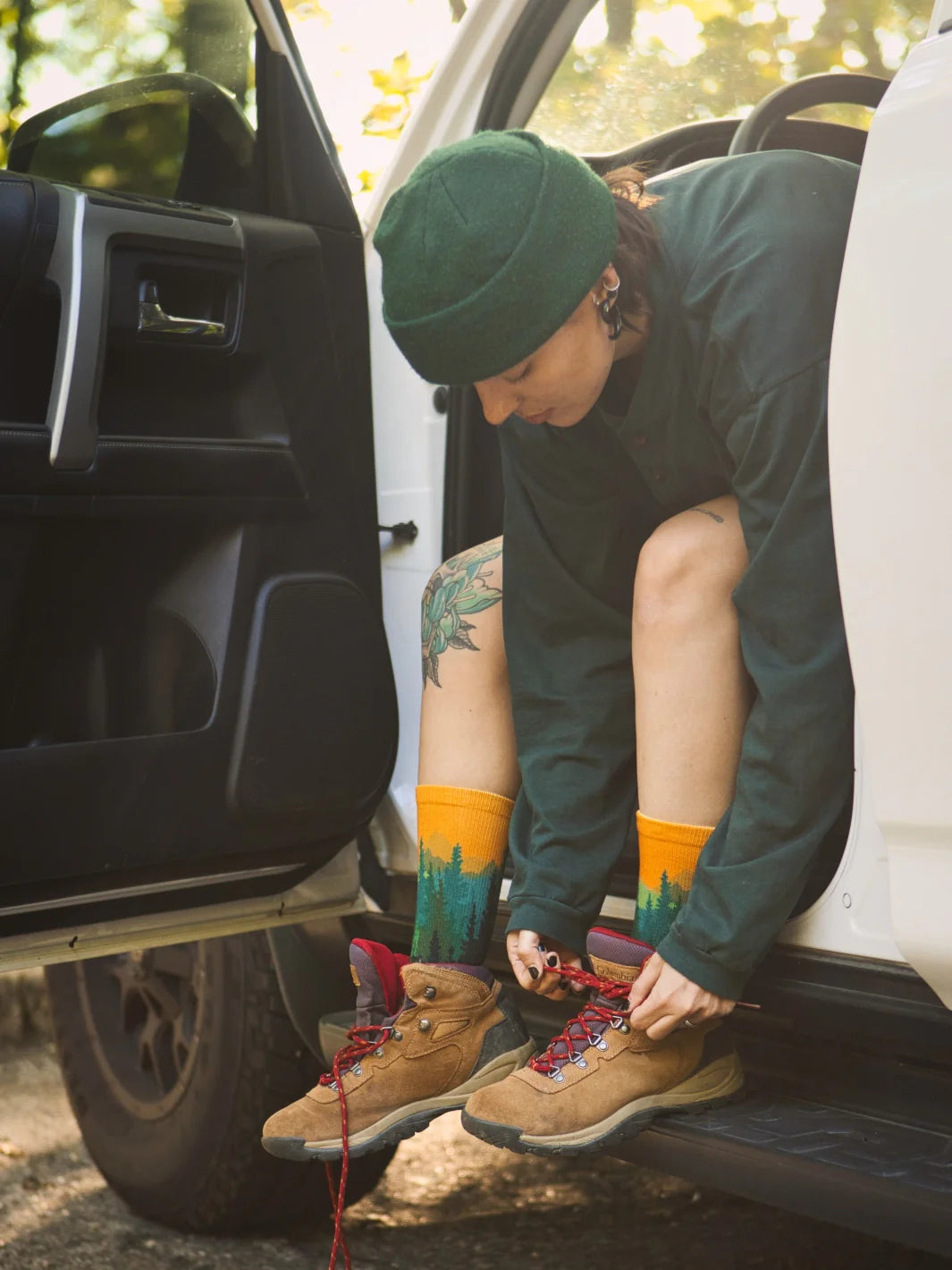 Forest-Olive Yellow Eco-Cafe Socks | Aprime - Wake Concept Store