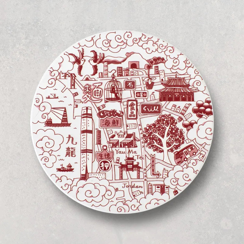 Hong Kong Willow Coasters - Set Of 4, Red by Faux | Young Soy - Wake Concept Store