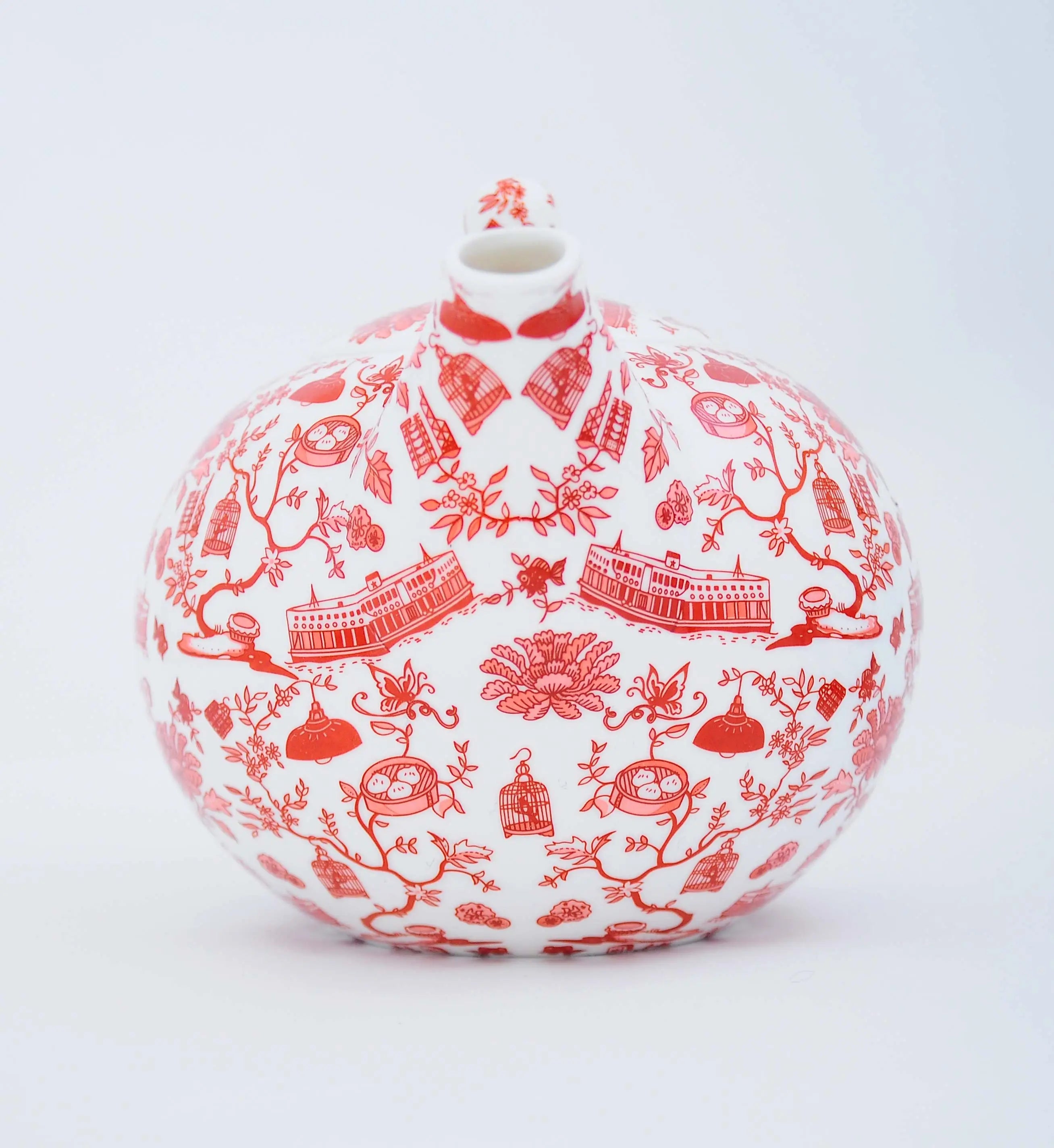 Hong Kong Toile Teapot, Red by Faux | Young Soy - Wake Concept Store