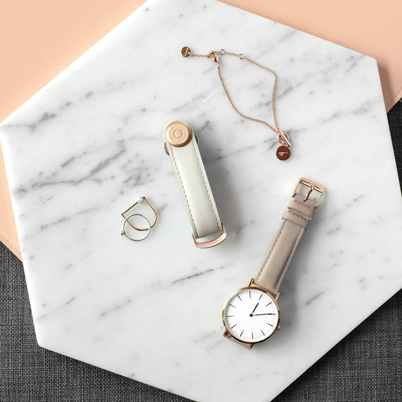 Key Organiser Leather, Stone Grey | Orbitkey - Wake Concept Store