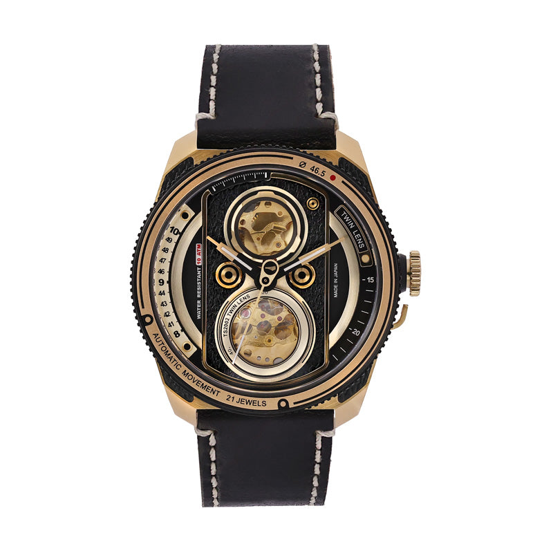 Automatic Twin Lens Watch - Retro Gold | TACS - Wake Concept Store