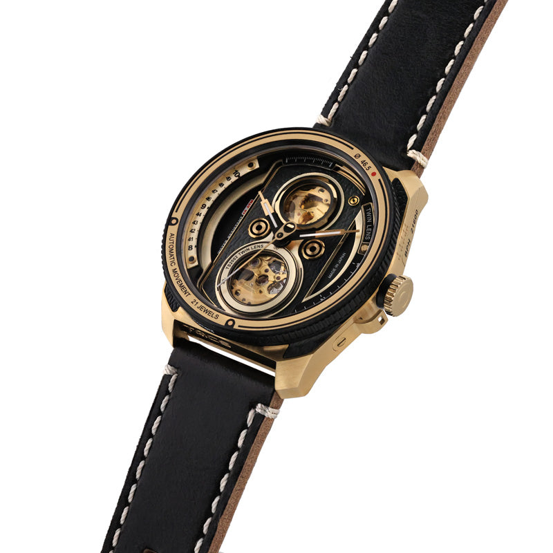 Automatic Twin Lens Watch - Retro Gold | TACS - Wake Concept Store