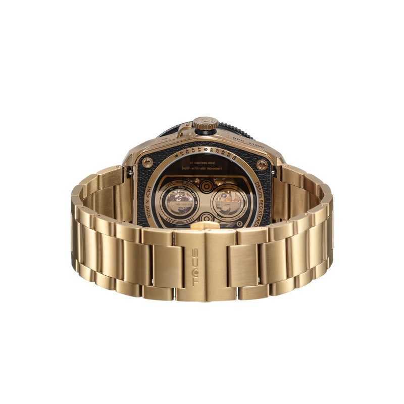 Automatic Twin Lens Watch - Retro Gold Box Set | TACS - Wake Concept Store