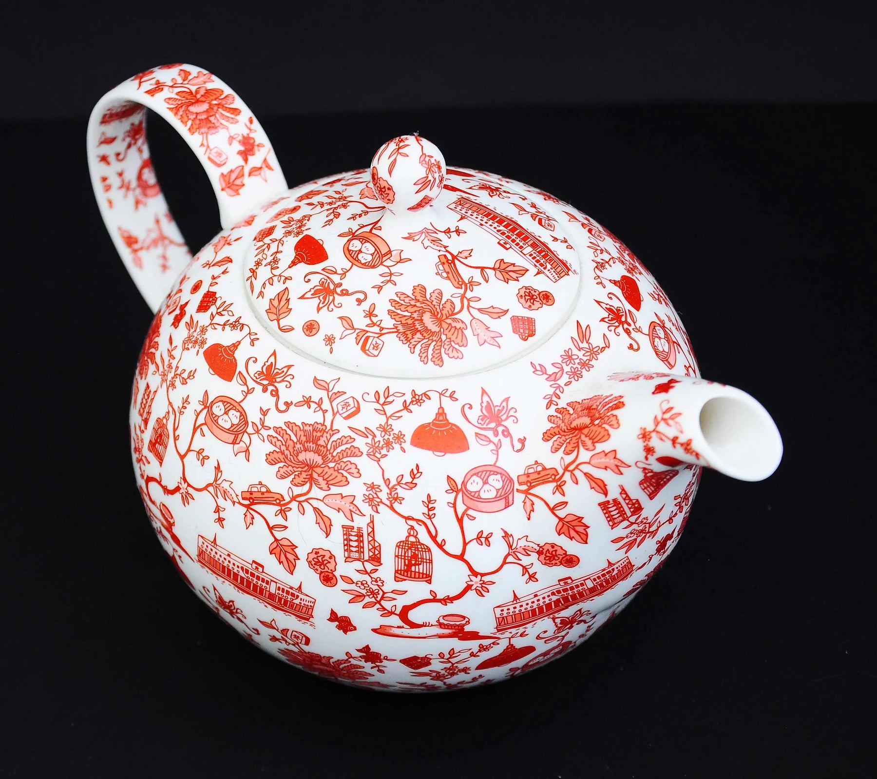 Hong Kong Toile Teapot, Red by Faux | Young Soy - Wake Concept Store