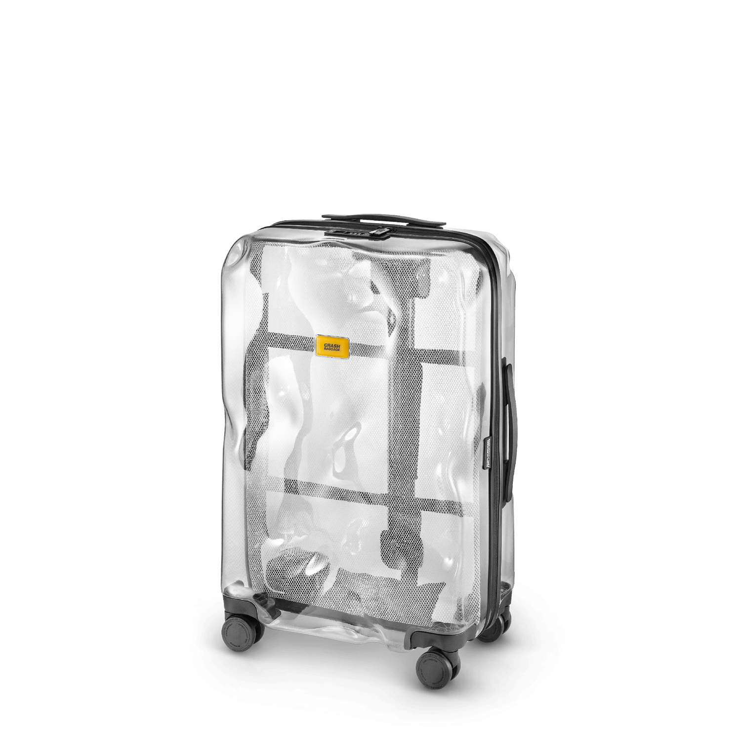 Share, Clear Medium 4 Wheels Suitcase | Crash Baggage - Wake Concept Store