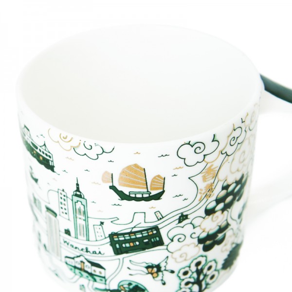 Hong Kong Willow Festive Mug, Green And Gold by Faux | Young Soy - Wake Concept Store