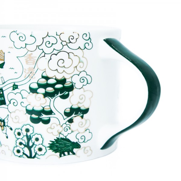 Hong Kong Willow Festive Mug, Green And Gold by Faux | Young Soy - Wake Concept Store