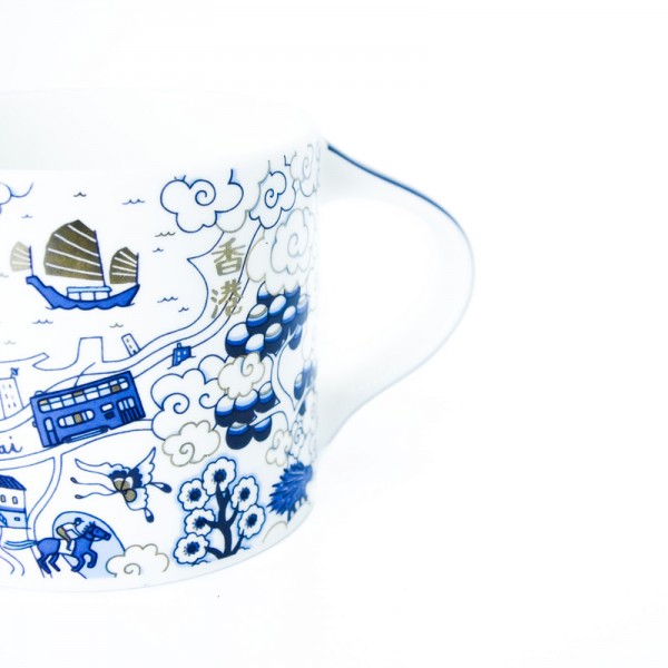 Hong Kong Willow Festive Mug, Blue And Silver by Faux | Young Soy - Wake Concept Store