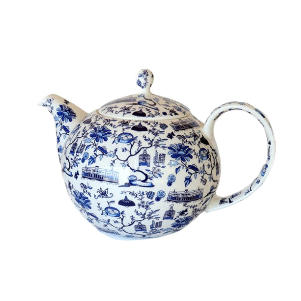 Hong Kong Toile Teapot, Blue by Faux | Young Soy - Wake Concept Store