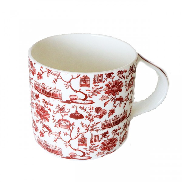 Hong Kong Toile Mug, Red by Faux | Young Soy - Wake Concept Store