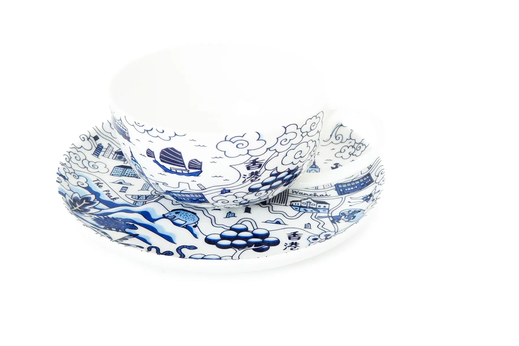 Hong Kong Willow Cup & Saucer Set, Blue by Faux | Young Soy - Wake Concept Store