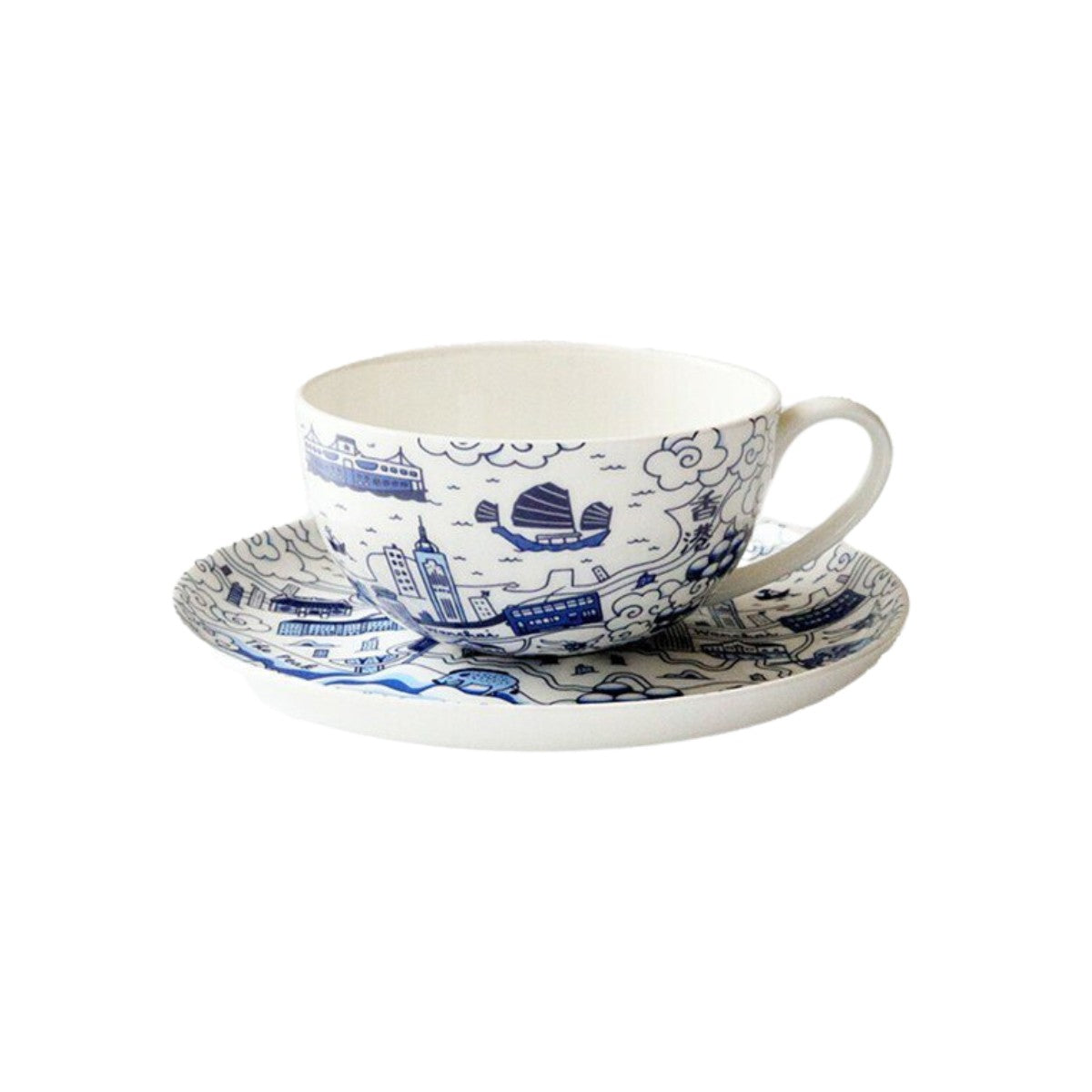 Hong Kong Willow Cup & Saucer Set, Blue by Faux | Young Soy - Wake Concept Store