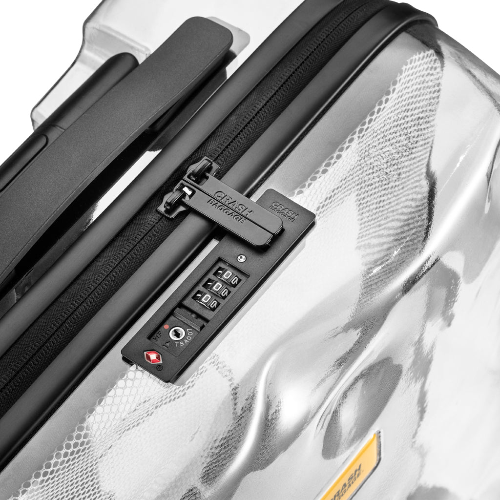 Share, Clear Medium 4 Wheels Suitcase | Crash Baggage - Wake Concept Store