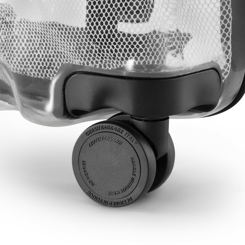 Share, Clear Medium 4 Wheels Suitcase | Crash Baggage - Wake Concept Store