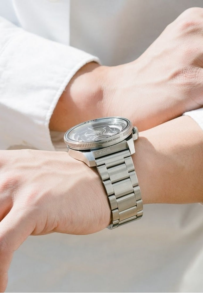 Automatic Twin Lens Watch - Modern Silver Box Set | TACS - Wake Concept Store