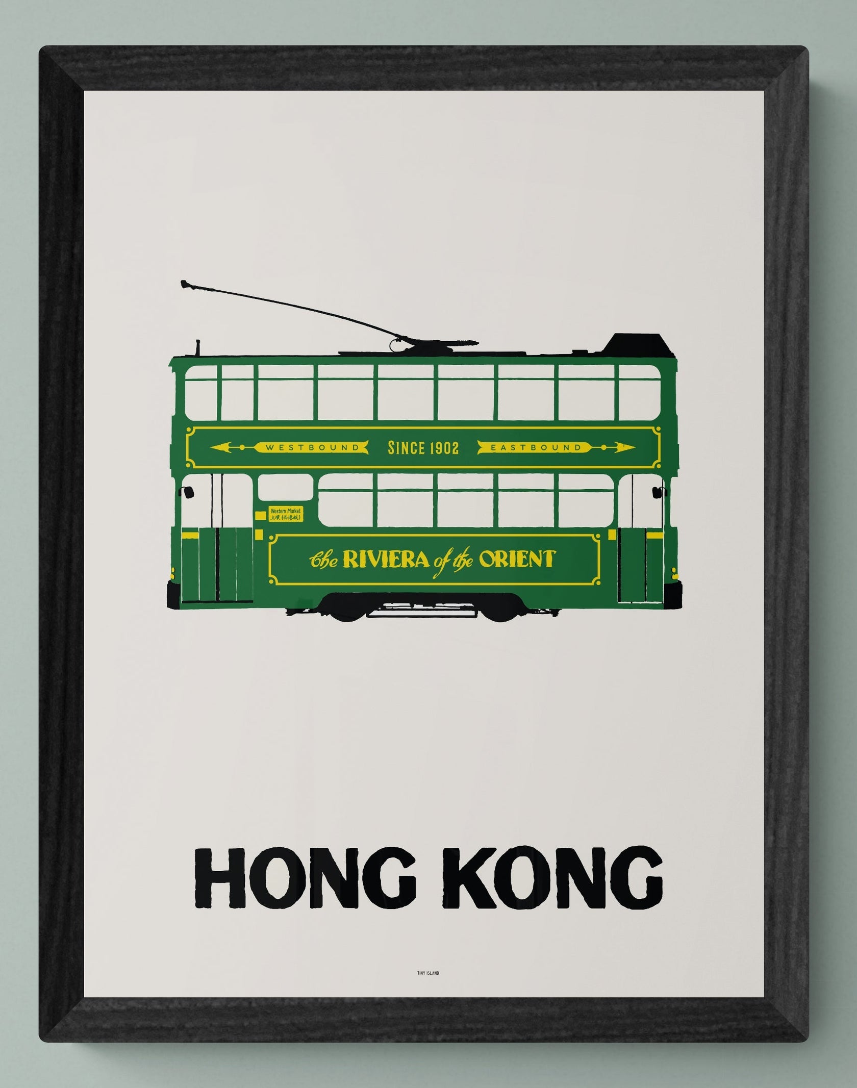 Framed Tram Green Offset | Tiny Island - Wake Concept Store