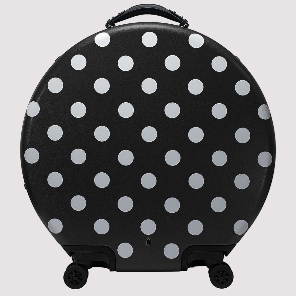 OOKONN Round 24" Check-in Luggage, Monogram Polka Dot