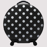 OOKONN Round 24" Check-in Luggage, Monogram Polka Dot