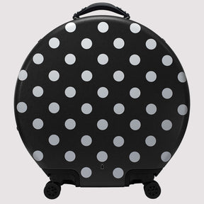 OOKONN Round 24" Check-in Luggage, Monogram Polka Dot