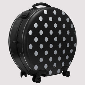 OOKONN Round 24" Check-in Luggage, Monogram Polka Dot