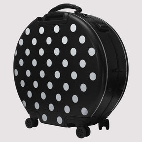 OOKONN Round 24" Check-in Luggage, Monogram Polka Dot