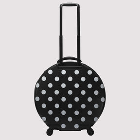 OOKONN Round 24" Check-in Luggage, Monogram Polka Dot