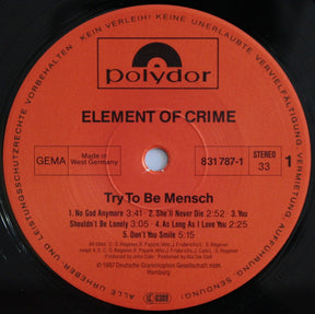 Element Of Crime : Try To Be Mensch (LP, Album)