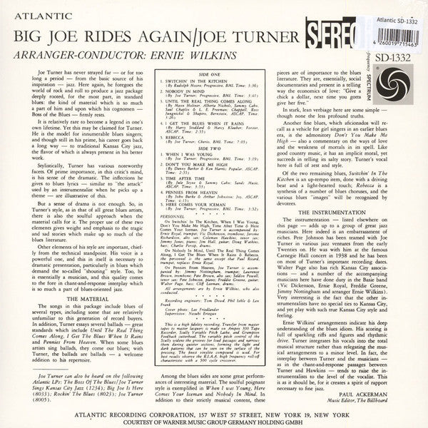 Joe Turner* : Big Joe Rides Again (LP, Album, RE, RM, 180)