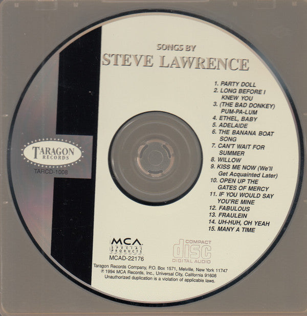 Steve Lawrence (2) : Songs By Steve Lawrence (CD, Album, RE)