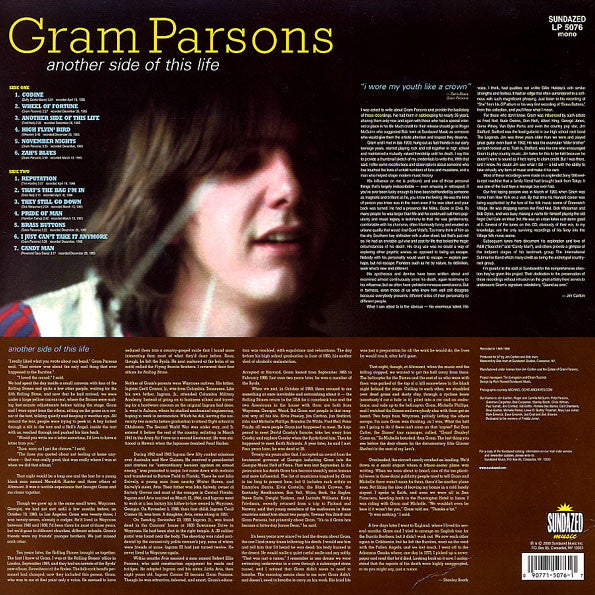 Gram Parsons : Another Side Of This Life (LP, Comp, Mono)