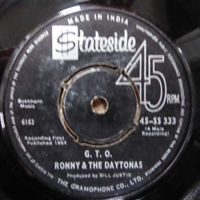 Ronny & The Daytonas : G.T.O. / Hot Rod Baby (7", Sty)