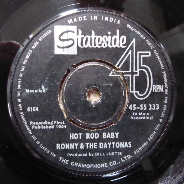 Ronny & The Daytonas : G.T.O. / Hot Rod Baby (7", Sty)