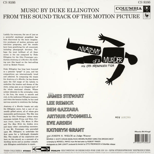 Duke Ellington : (From The Soundtrack Of The Motion Picture) Otto Preminger's Anatomy Of A Murder  (LP, Album, Ltd, Num, RE, Red)