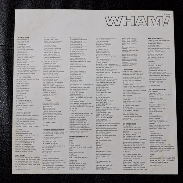 Wham! : Music From The Edge Of Heaven (LP, Album)